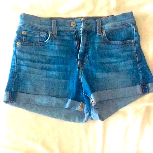 7 For All Mankind Blue Jean Shorts - Picture 6 of 14